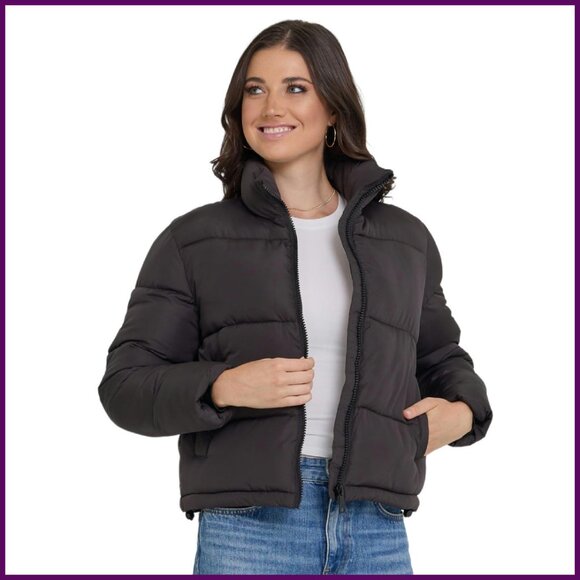 Cropped Puffer Jacket Women's Winter Coat Lightweight Warm Casual